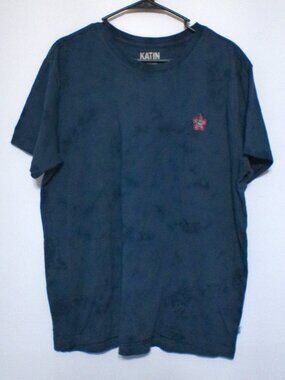 Katin Graphic T Shirt Woman Large Blue Surf Skate Floral Logo Cotton Tee